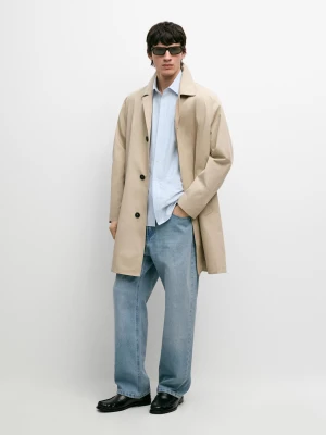 Trencz Z Podszewką W Kratę Z Bawełny - Beżowy - - Massimo Dutti - Mężczyzna