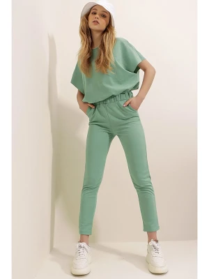 Trend Alaçatı Stili 2-częściowy zestaw w kolorze zielonym rozmiar: L