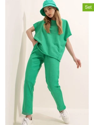 Trend Alaçatı Stili 2-częściowy zestaw w kolorze zielonym rozmiar: S