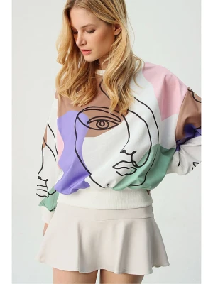 Trend Alaçatı Stili Bluza w kolorze białym ze wzorem rozmiar: L