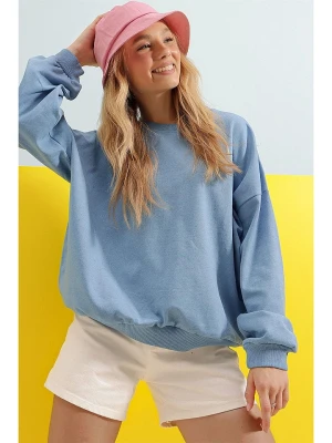 Trend Alaçatı Stili Bluza w kolorze błękitnym rozmiar: M
