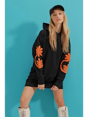 Trend Alaçatı Stili Bluza w kolorze czarno-pomarańczowym rozmiar: onesize