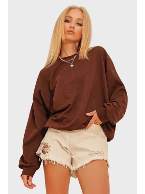 Trend Alaçatı Stili Bluza w kolorze jasnobrązowym rozmiar: L