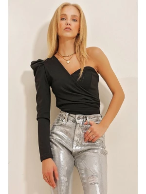 Trend Alaçatı Stili Bluzka w kolorze czarnym rozmiar: L