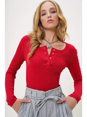 Trend Alaçatı Stili Koszulka w kolorze czerwonym rozmiar: M