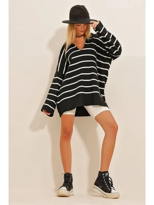 Trend Alaçatı Stili Sweter w kolorze czarno-białym rozmiar: onesize