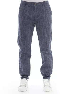 Trendowe niebieskie dżinsowe spodnie z bawełny Baldinini