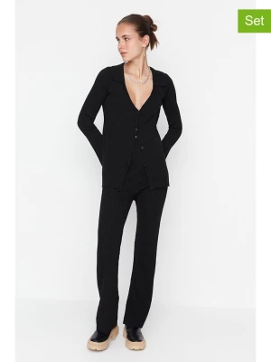 trendyol 2-częściowy zestaw w kolorze czarnym - kardigan, spodnie rozmiar: M