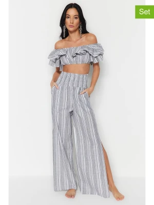 trendyol 2-częściowy zestaw w kolorze jasnoszaro-białym rozmiar: 38