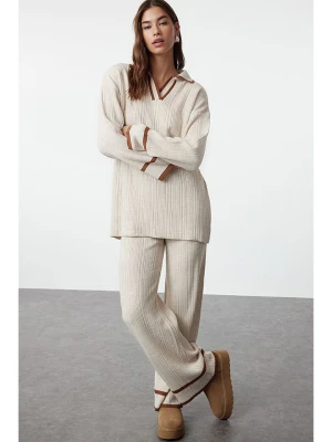 trendyol 2-częściowy zestaw w kolorze kremowo-jasnobrązowym rozmiar: S