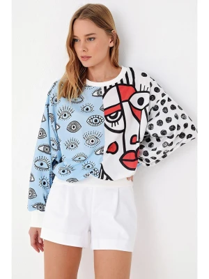 trendyol Bluza w kolorze błękitno-biało-czerwonym rozmiar: M