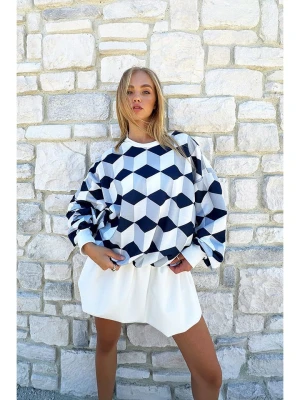 trendyol Bluza w kolorze granatowo-szaro-białym rozmiar: M