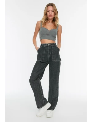 trendyol Dżinsy - Comfort fit - w kolorze antracytowym rozmiar: 34