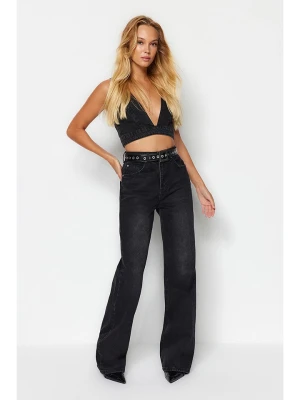 trendyol Dżinsy - Comfort fit - w kolorze czarnym rozmiar: 34