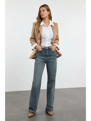 trendyol Dżinsy - Comfort fit - w kolorze niebieskim rozmiar: 38