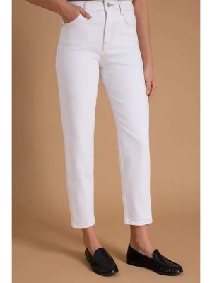 trendyol Dżinsy - Mom fit - w kolorze białym rozmiar: 40