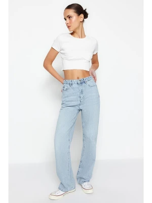 trendyol Dżinsy - Mom fit - w kolorze błękitnym rozmiar: 32