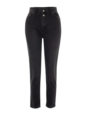 trendyol Dżinsy - Mom fit - w kolorze czarnym rozmiar: 42