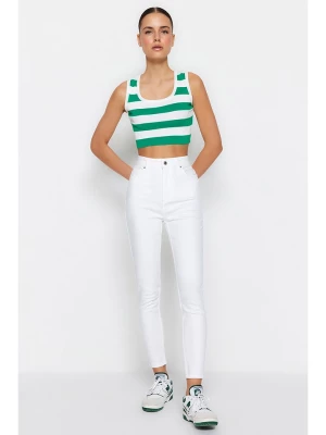 trendyol Dżinsy - Skinny fit - w kolorze białym rozmiar: 42