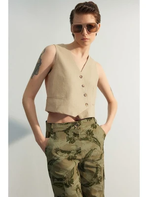 trendyol Kamizelka w kolorze beżowym rozmiar: 32