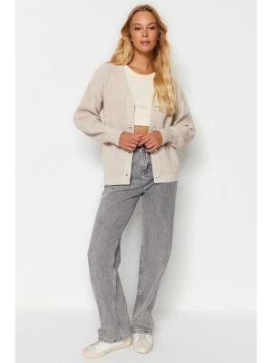 trendyol Kardigan w kolorze beżowym rozmiar: onesize