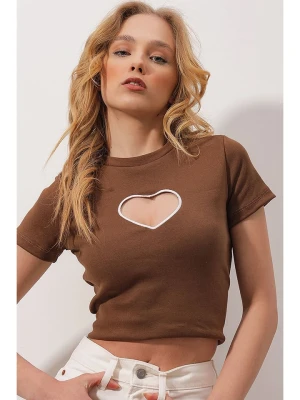 trendyol Koszulka w kolorze brązowym rozmiar: S