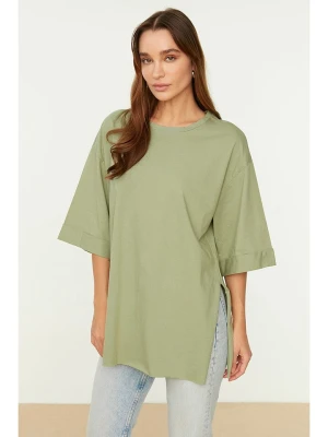 trendyol Koszulka w kolorze khaki rozmiar: S