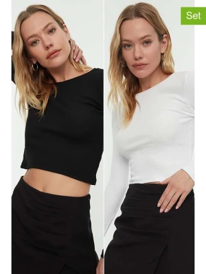 trendyol Koszulki (2 szt.) w kolorze czarnym i białym rozmiar: XS