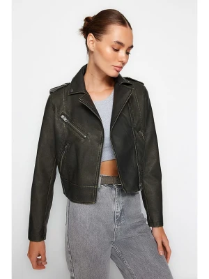 trendyol Kurtka w kolorze antracytowym ze skóry syntetycznej rozmiar: XL