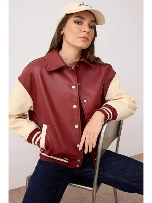 trendyol Kurtka w kolorze czerwono-beżowym ze skóry syntetycznej rozmiar: L
