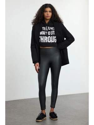 trendyol Legginsy w kolorze czarnym ze skóry syntetycznej rozmiar: L