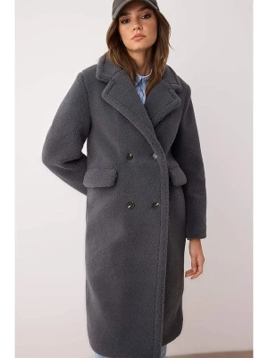 trendyol Płaszcz pluszowy w kolorze antracytowym rozmiar: 40
