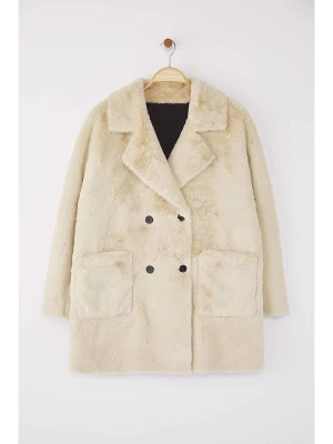 trendyol Płaszcz pluszowy w kolorze beżowym rozmiar: 42