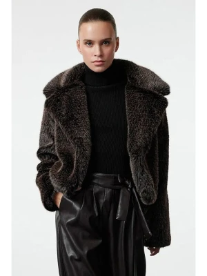 trendyol Płaszcz pluszowy w kolorze ciemnobrązowym rozmiar: XS/S