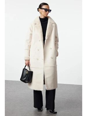 trendyol Płaszcz przejściowy w kolorze kremowym rozmiar: 38