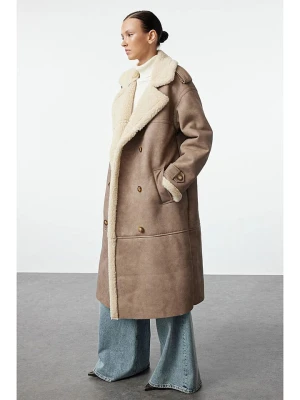 trendyol Płaszcz przejściowy w kolorze szarobrązowym rozmiar: 36