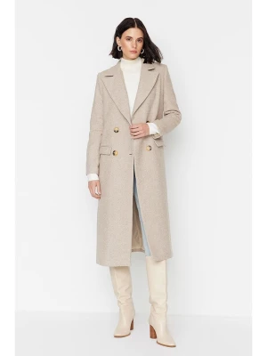 trendyol Płaszcz zimowy w kolorze jasnobrązowo-kremowym rozmiar: 42