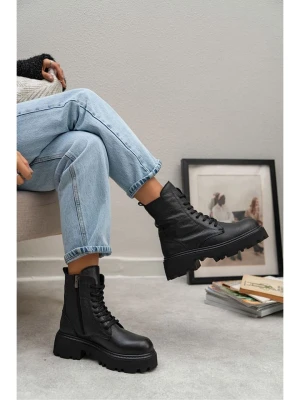 trendyol Skórzane botki w kolorze czarnym rozmiar: 38