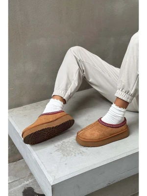 trendyol Skórzane botki w kolorze jasnobrązowym rozmiar: 40