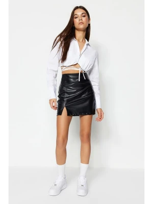 trendyol Spódnica w kolorze czarnym ze skóry syntetycznej rozmiar: S