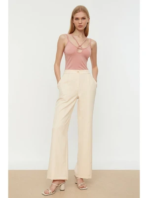 trendyol Spodnie w kolorze beżowym rozmiar: 40