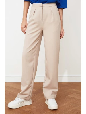 trendyol Spodnie w kolorze beżowym rozmiar: 36