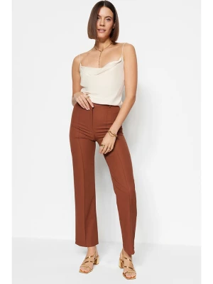 trendyol Spodnie w kolorze brązowym rozmiar: 40