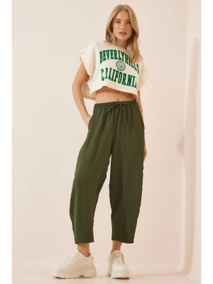 trendyol Spodnie w kolorze khaki rozmiar: 36
