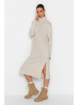 trendyol Sukienka dzianinowa w kolorze beżowym rozmiar: M