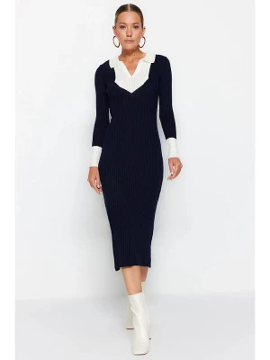 trendyol Sukienka dzianinowa w kolorze czarno-białym rozmiar: S