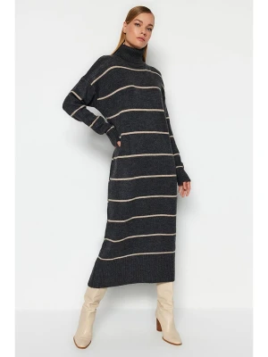 trendyol Sukienka w kolorze antracytowo-beżowym rozmiar: L