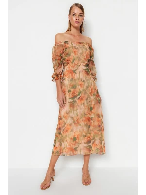 trendyol Sukienka w kolorze brzoskwiniowo-zielonym rozmiar: 38