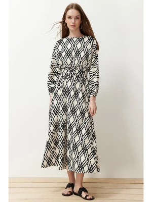trendyol Sukienka w kolorze kremowo-czarnym rozmiar: 42