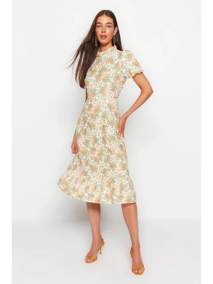 trendyol Sukienka w kolorze kremowo-pomarańczowo-zielonym rozmiar: 38